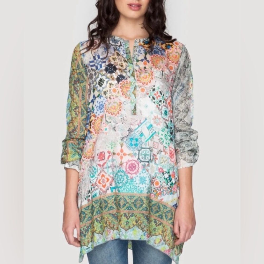 JOHNNY WAS silk signature jessner tunic